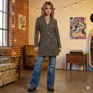 Vintage Y2K Papillion Embroidered Blazer Jacket Floral Fairycore Whimsigoth M